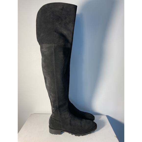 Stuart Weitzman 'Amber' Black Suede Over-The-Knee Boots Size 6 - Picture 2 of 4